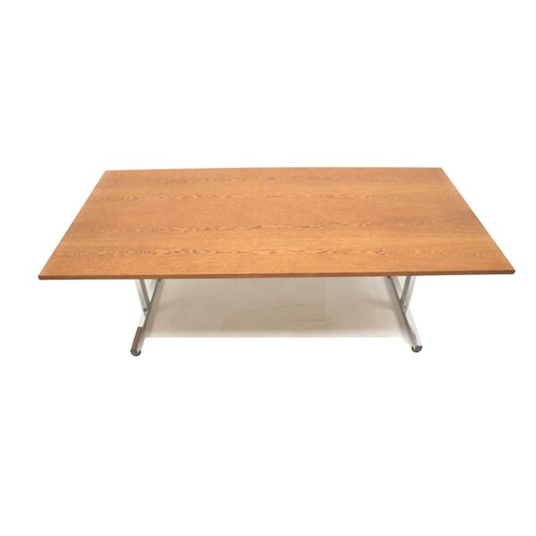 Grande table vintage en wengé, utilisable comme table à manger, table de conférence ou bureau, datant des années 1970.