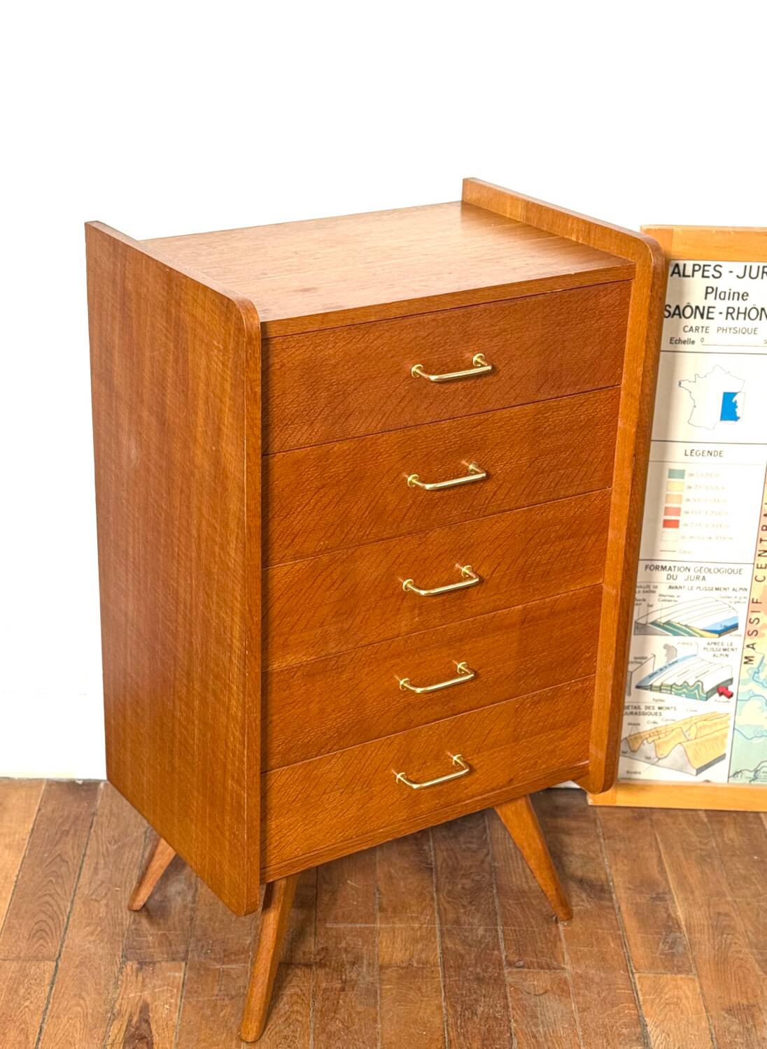 Vintage chiffonier with compass feet -