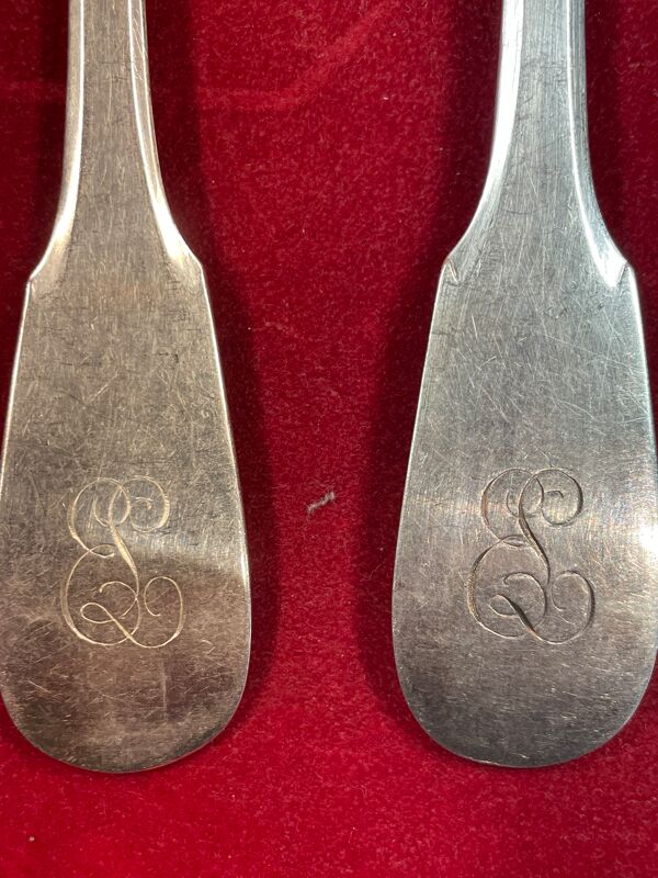 Ménagère 36 Pièces en Argent Plaqué 100 g  Armand Frenais Monogramme stylisé EL