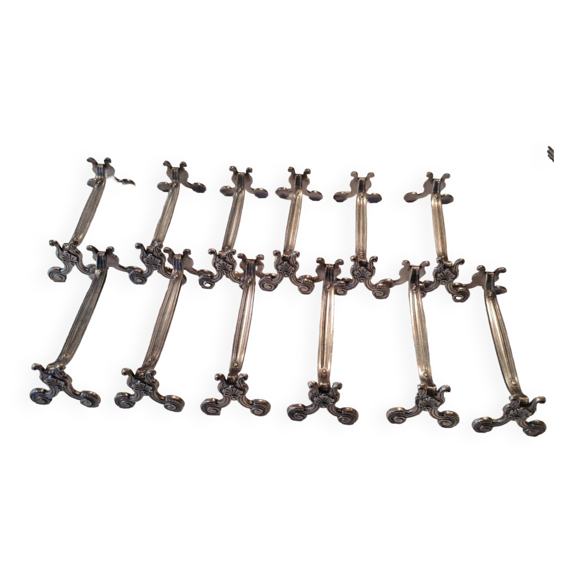 12 Christofle silver metal knife holders, Vendôme model