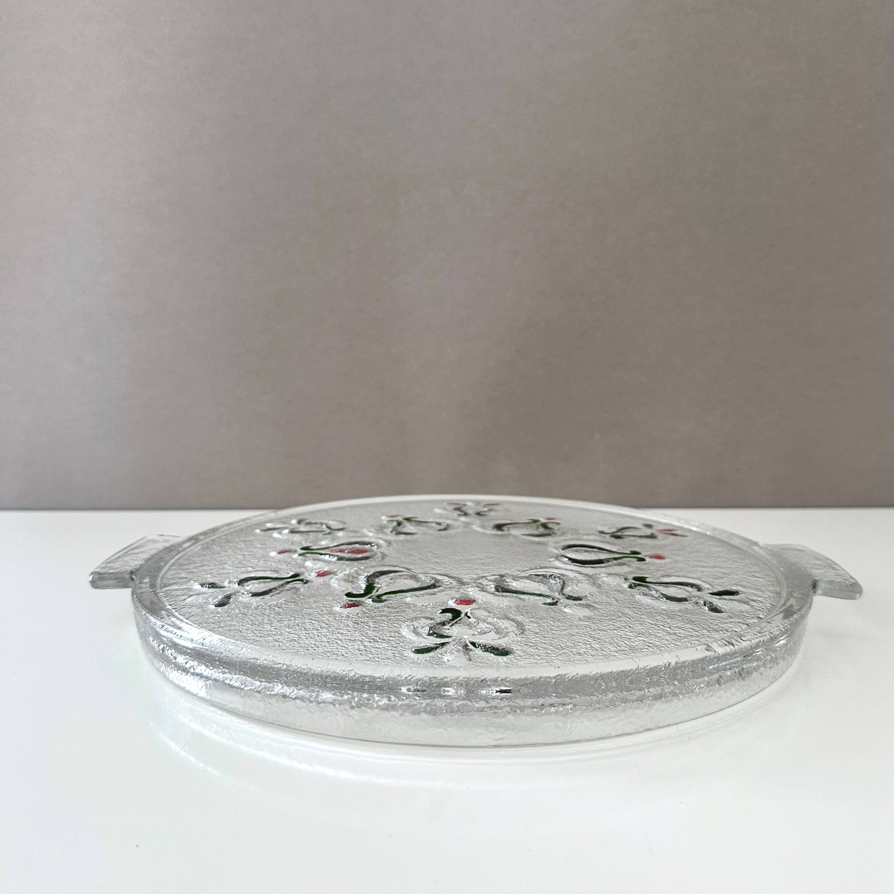 Vintage cake plate Walther Glas, 70s cake plate, OVP