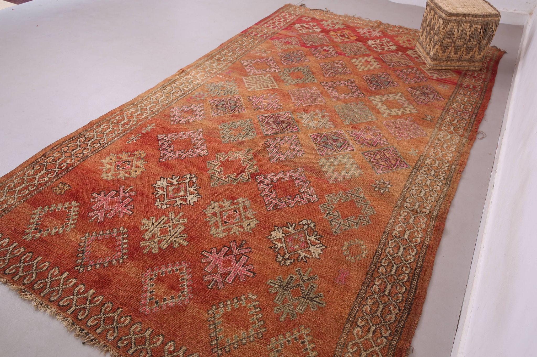 Vintage Moroccan Wool Rug 185 x 337 cm - Berber Handmade Rug - Bohemian Rug