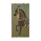 Painted canvas featuring a brown-coated Indian horse in profile. Contemporary.
