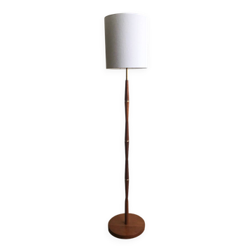 Lampadaire scandinave en teck et laiton - 1960