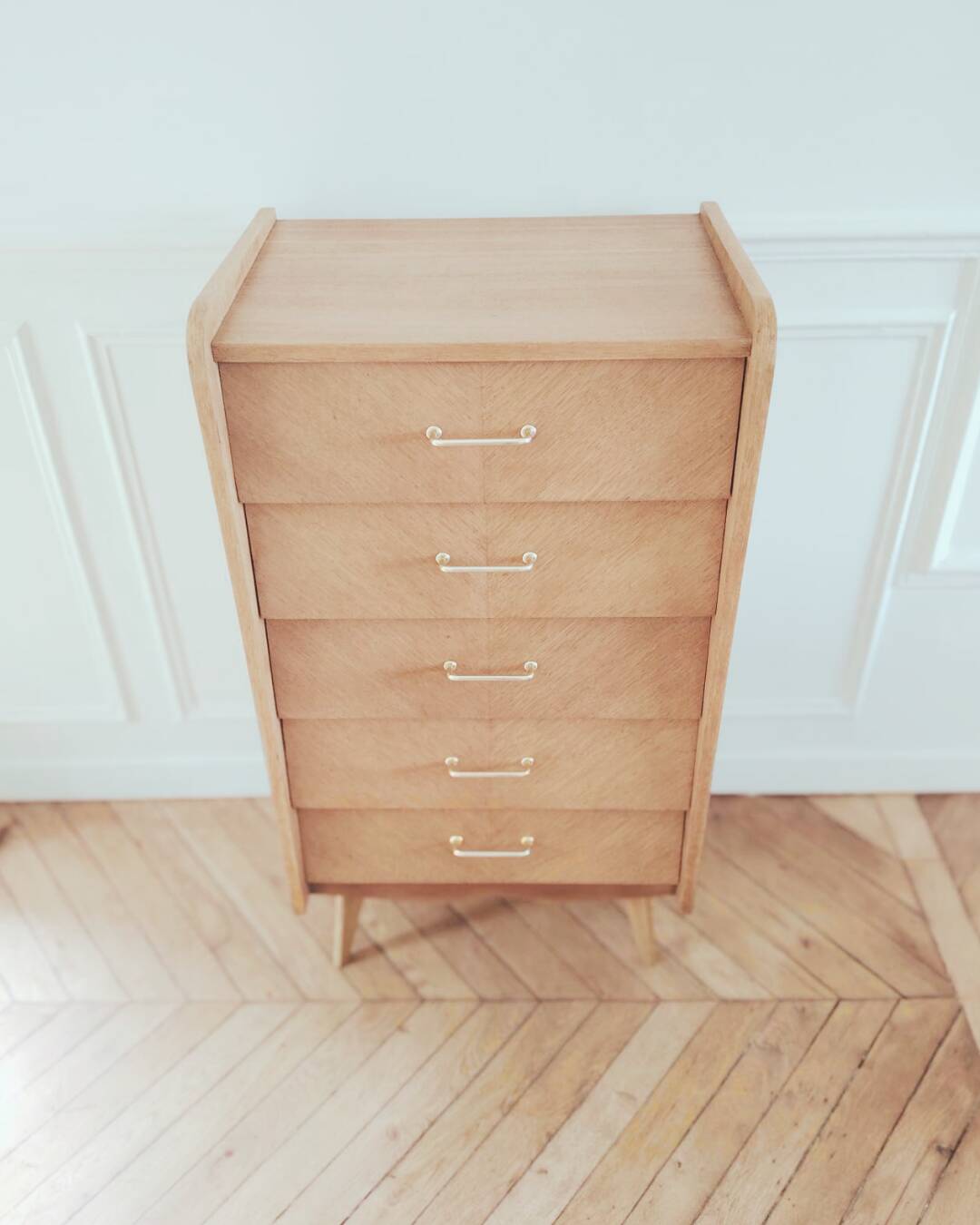 Renovated vintage chest of drawers, Scandinavian style, 1950s-60s.