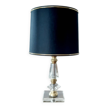 crystal and brass lamp