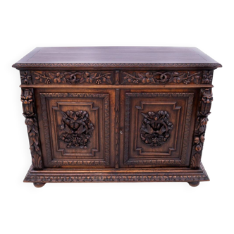 Carved chest of drawers, France, circa 1880.