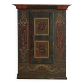 Painted folk art wardrobe, Central Europe, dated 1814.