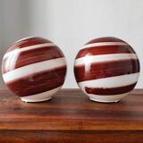Pair of vintage 80-90 glass ball lamps