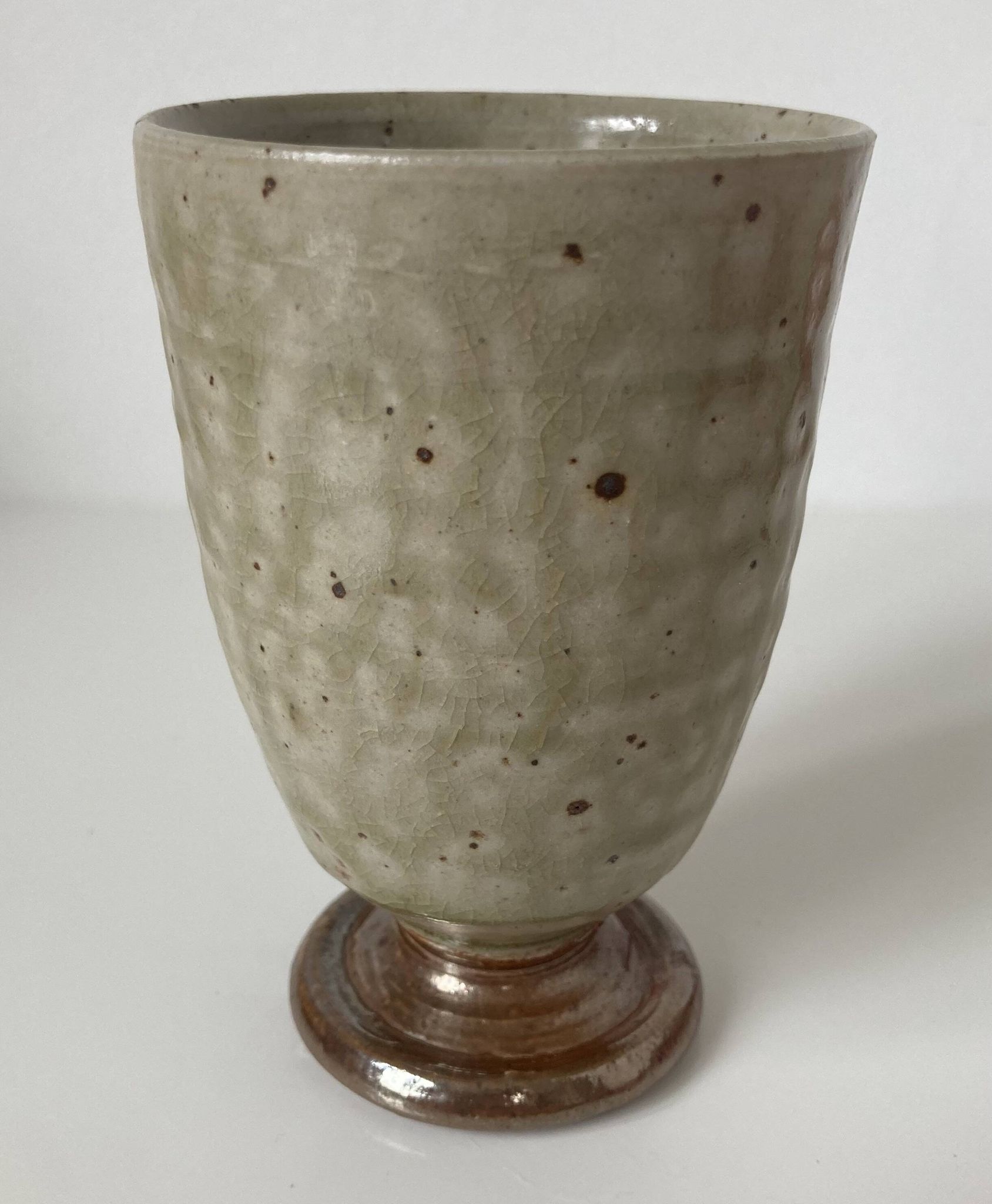 Trio of glazed stoneware vases from La Borne by Christine Pedley