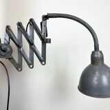 Grey Industrial Scissor Wall Lamp from Elektroinstala, 1960s