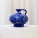 Vase en céramique émaillé bleu cobalt profond par VEB Haldensleben, style Fat Lava des années 1960.