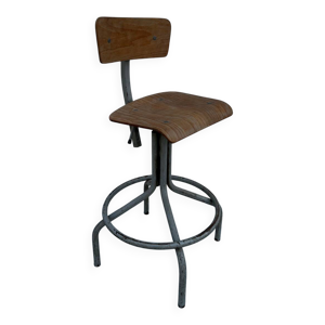 Chaise d’atelier industrielle - bois