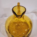 Carafe en verre bullé ambrée