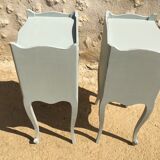 Pair of patinated Louis XV style bedside tables