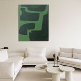 Organic abstract green on green 100x81cm