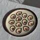Large circular platter with compartments for shellfish, molluscs, and oysters.
