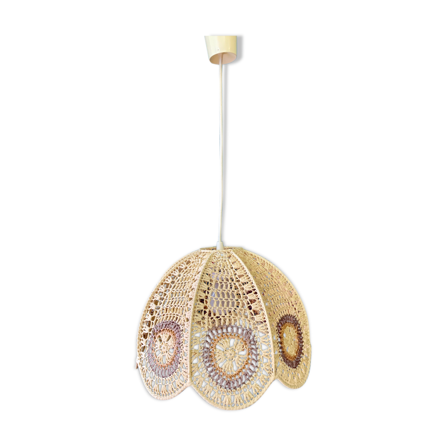 Suspension flowers in raffia - 60s