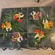Vallauris coffee table signed rheaul faience tiles, flowers and wrought iron