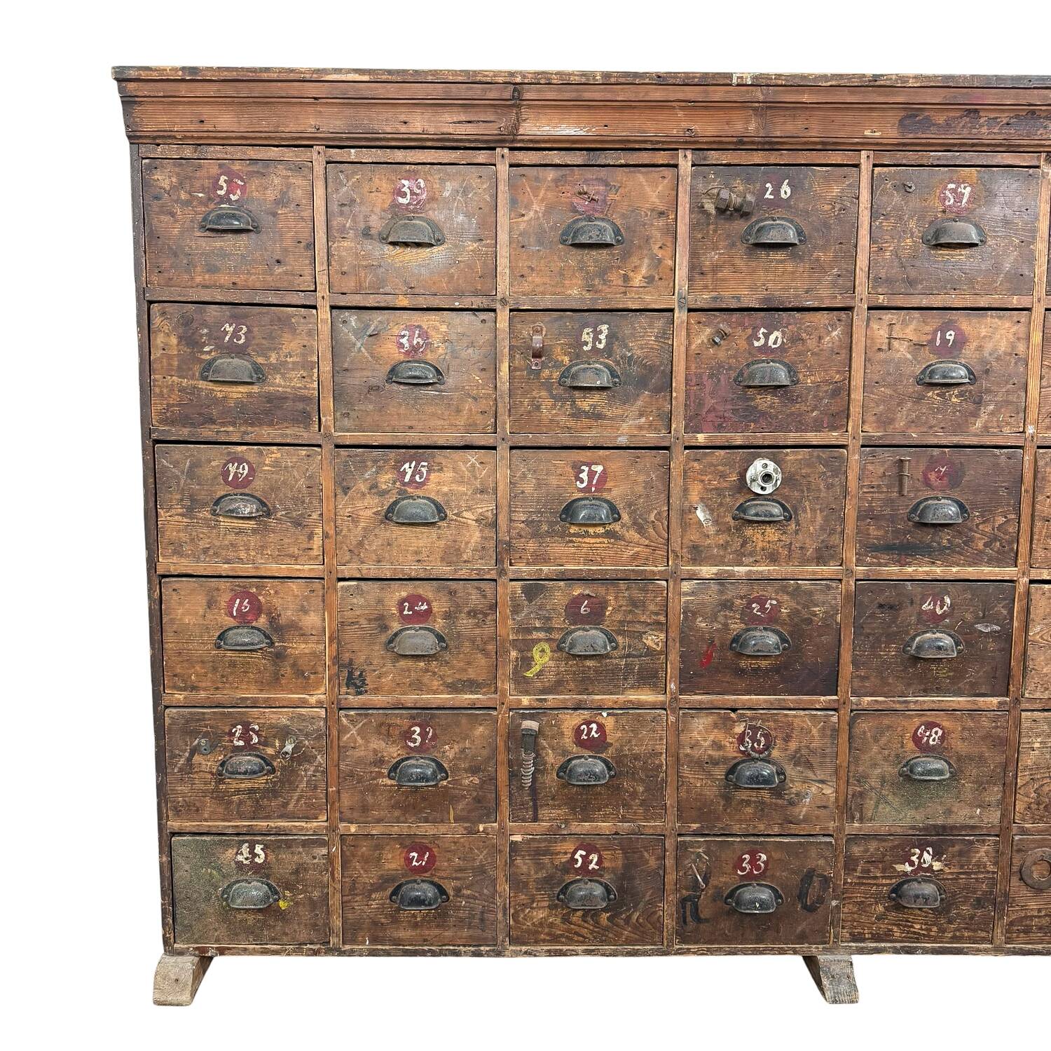 Large Antique Bank of Drawers – 48 Drawer Industrial Cabinet