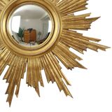 Large Wooden Sun Mirror Sunburst Deknudt Gold Leaf 70cm
