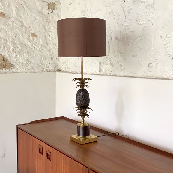 Lampe ananas en bronze