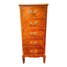 Chiffonnier de style Louis XV en bois marqueté XX siècle