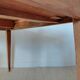 Bureau ancien à double tiroir, pieds gainés, XIXème