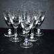 Lot de 6 verres à liqueur ancien gravé à l'acide - décor de nœuds et guirlandes de fleurs 1900