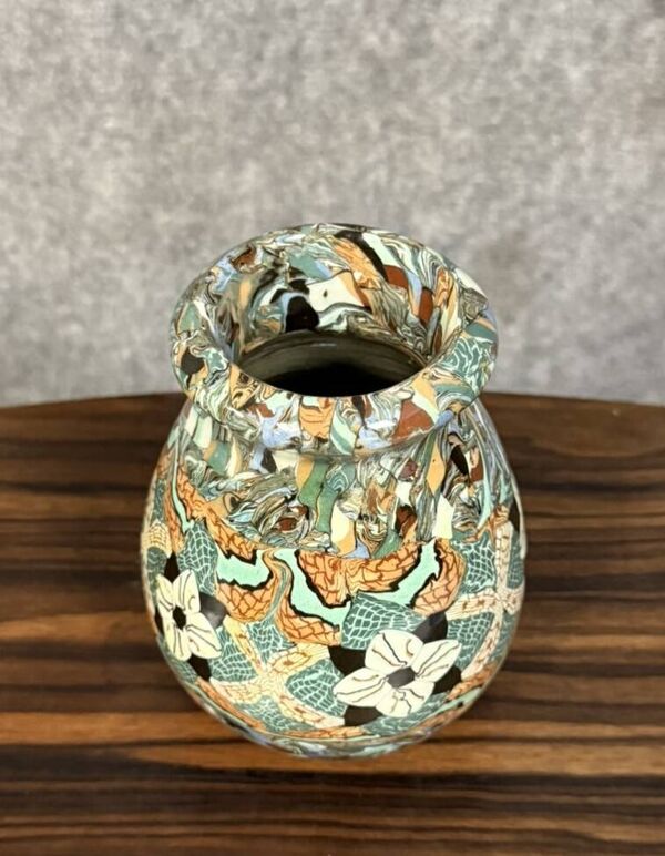 Jean Gerbino à Vallauris: vase en mosaïque émaillée époque Art Nouveau