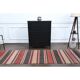 Tapis couloir turc Oushak fait main en laine et coton rouge des années 1970, 90x403.