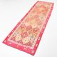 Salmon Pink & Peach Vintage Runner Carpet For Kitchen, 93x290Cm