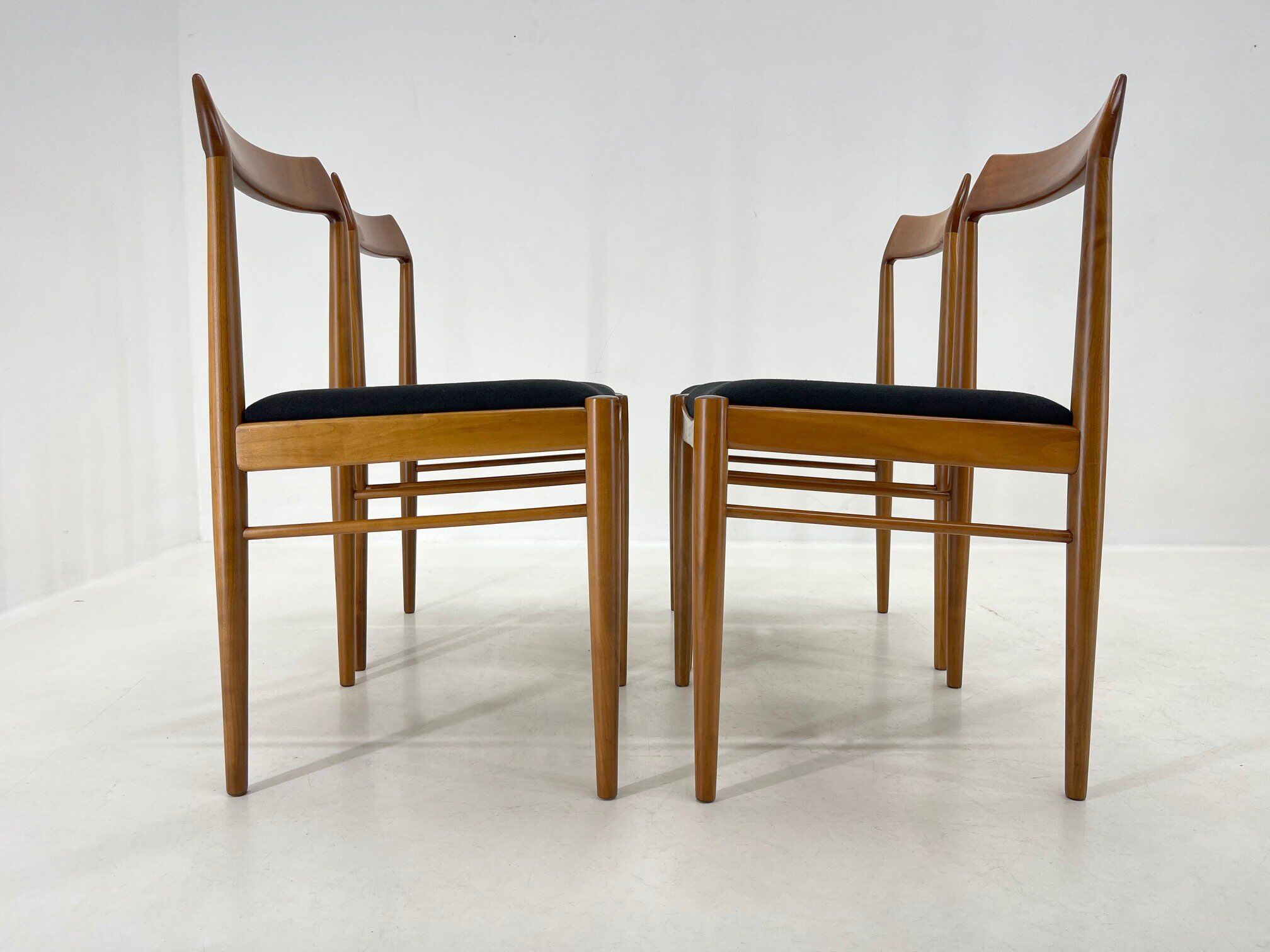 Set of four danish dining chairs, carefully refurbished.