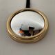 Witch's eye mirror vintage brass medallion 70s