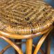 Bar and its 3 vintage stools in rattan and bamboo 1960'S