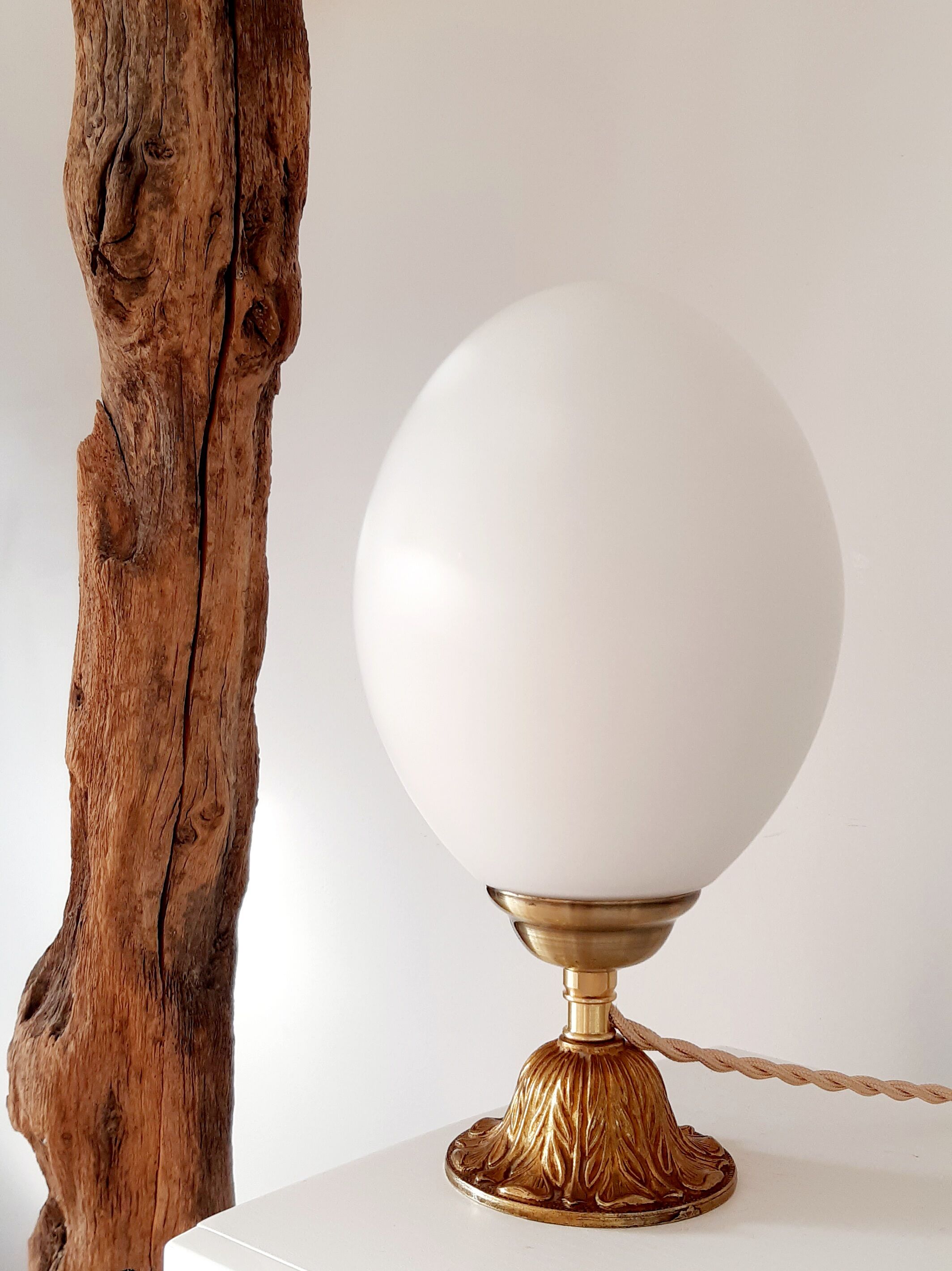 Lampe globe opaline