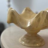 Superb empty pocket cup in white alabaster marble Vintage Italy 1960s