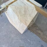Italian travertine and glass coffee table from the 70s