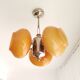 Vintage mid century modern 3-light orange glass chandelier