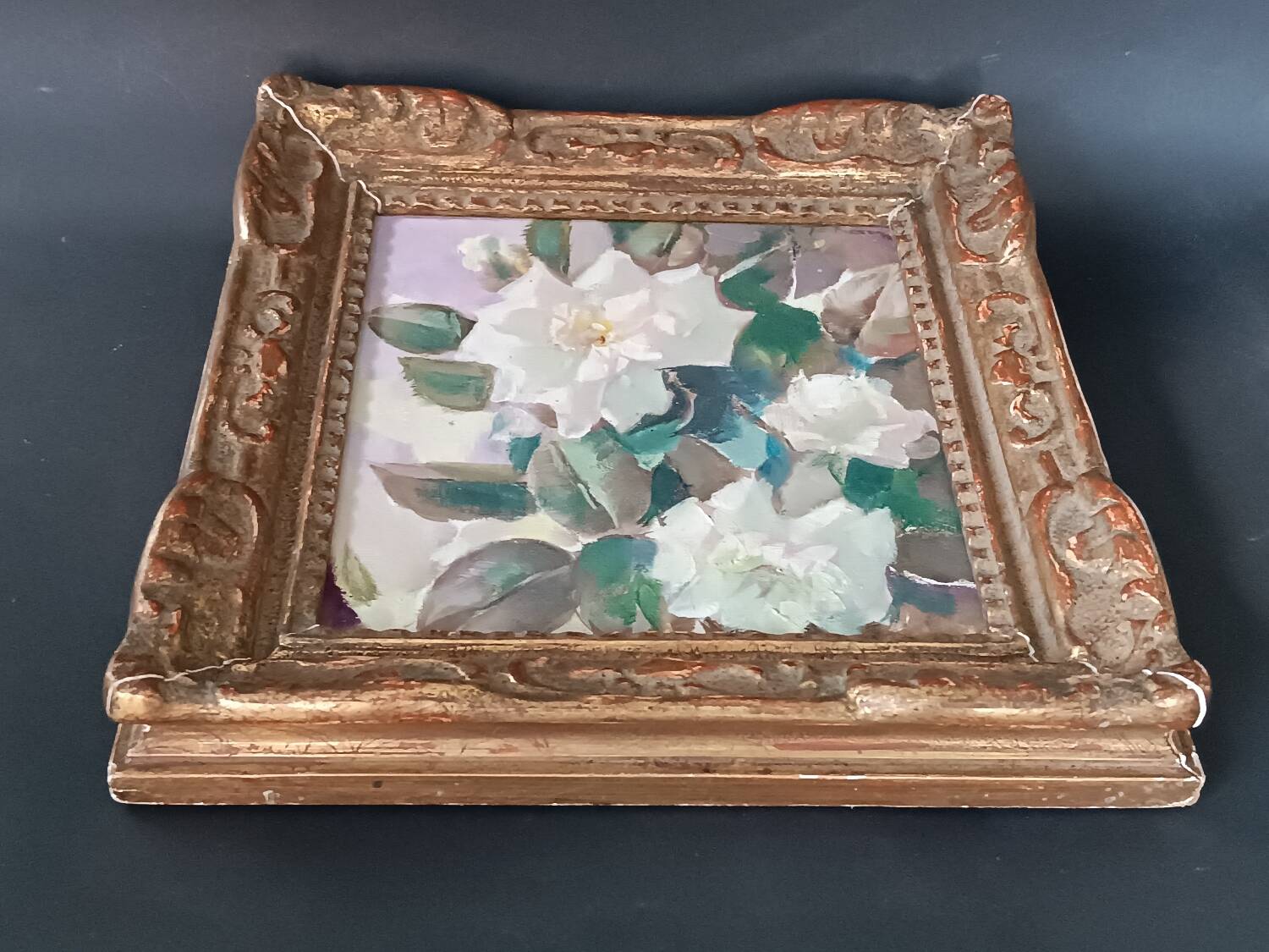 Oil painting, still life with roses