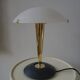 Lampe champignon, Luciano Cesaro, messing/mat zwarte tafellamp, jaren 90