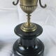 Pair of bronze Napoleon III marble candelabra with mantelpiece decoration