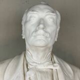 Buste masculin en marbre blanc statuaire, Carrare vers 1900