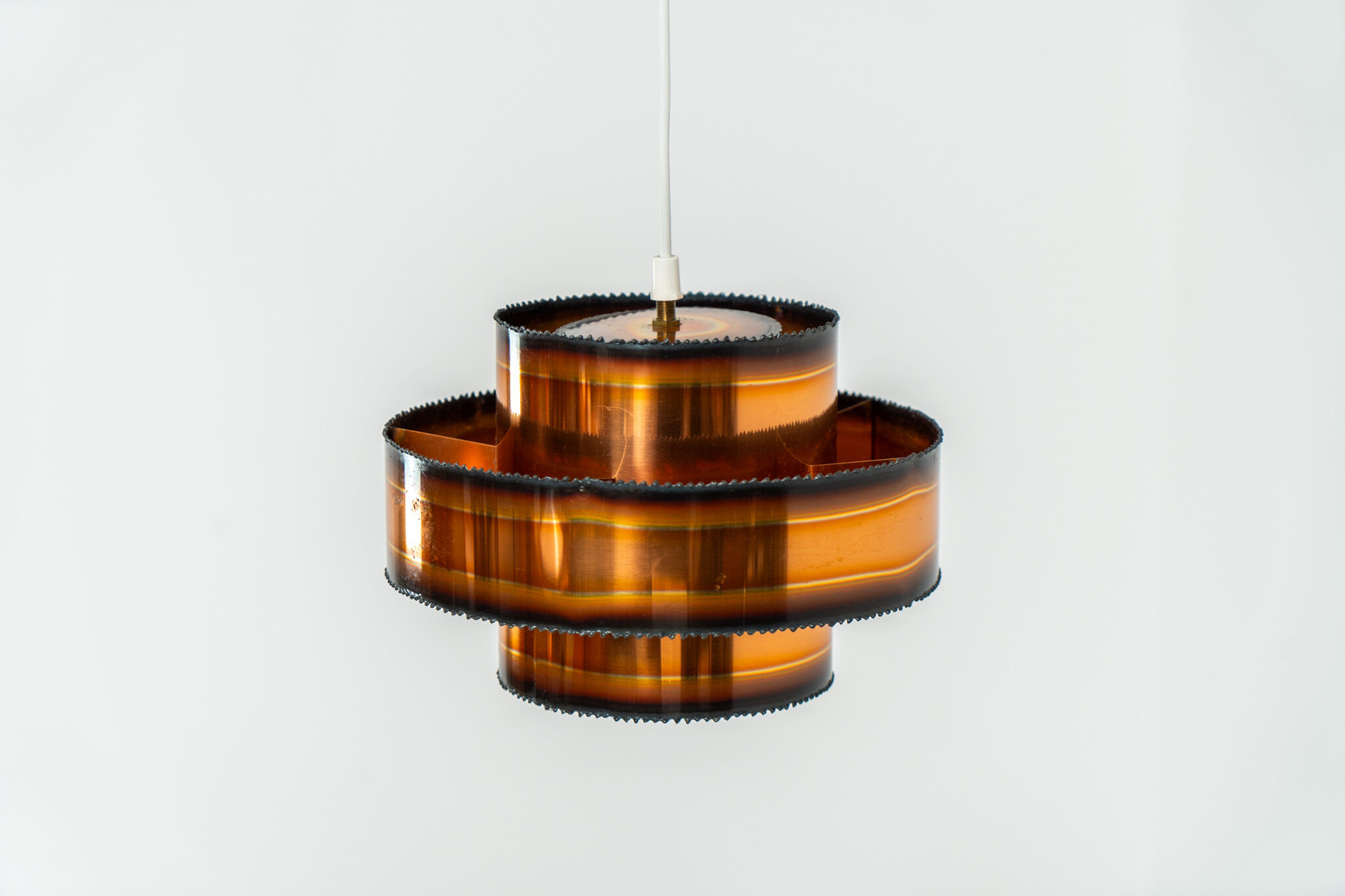 Brutalist burnt copper pendant by Svend Aage Holm Sørensen