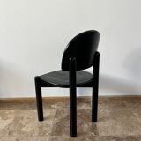 Blackened rainer daumiller mid-century pine dining chair