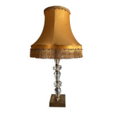 large crystal and brass lamp