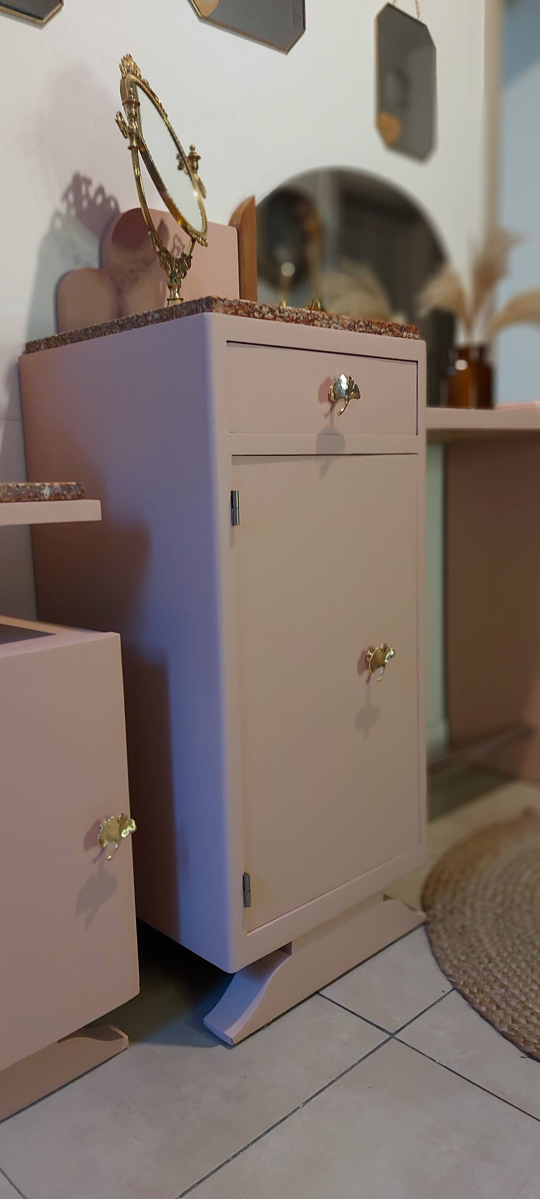 Art Deco dressing table / bedside table set