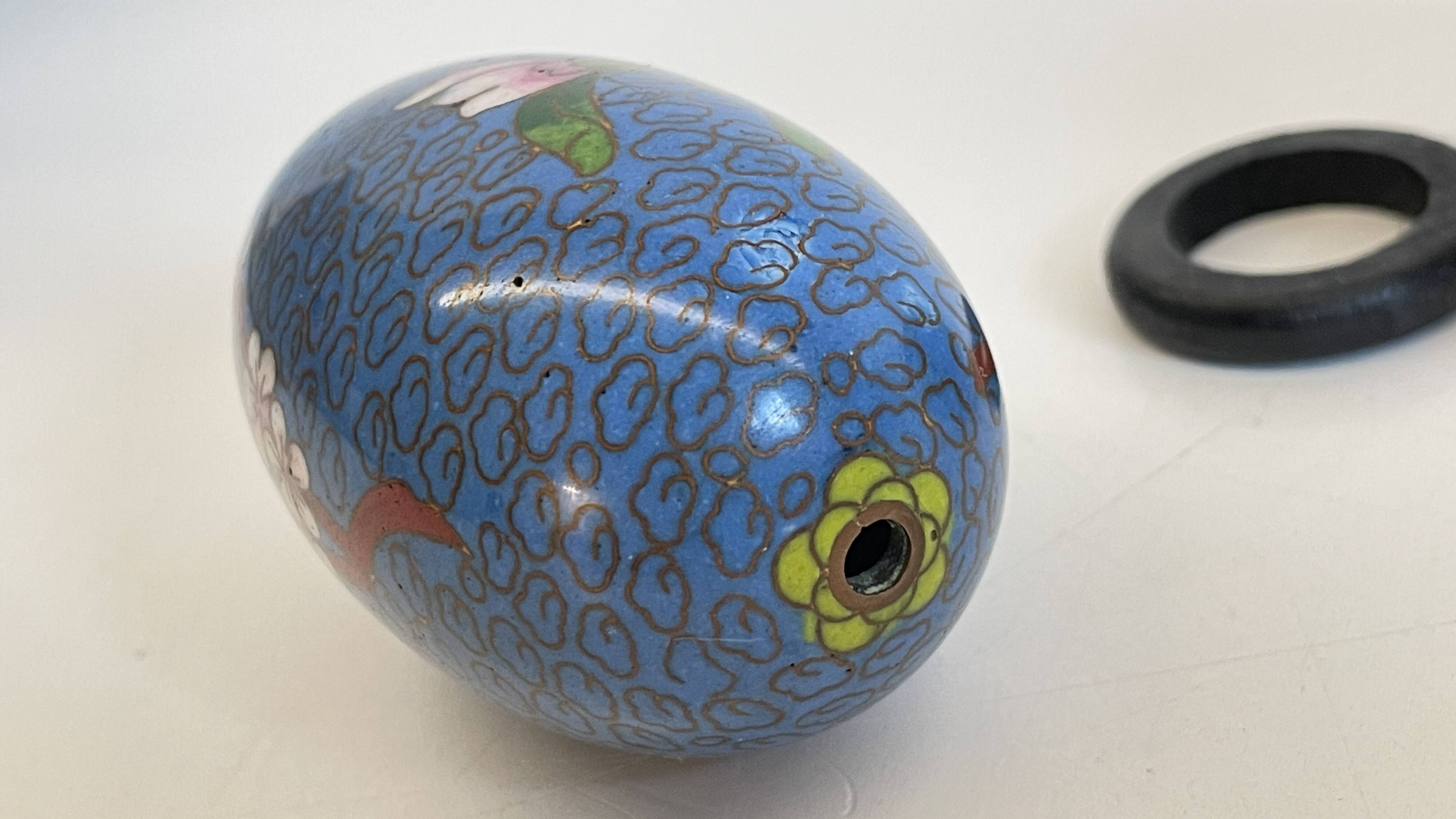 Vintage cloisonné enameled collectible eggs