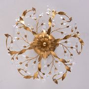 Gilded floral flush mount light attrib to banci firenze