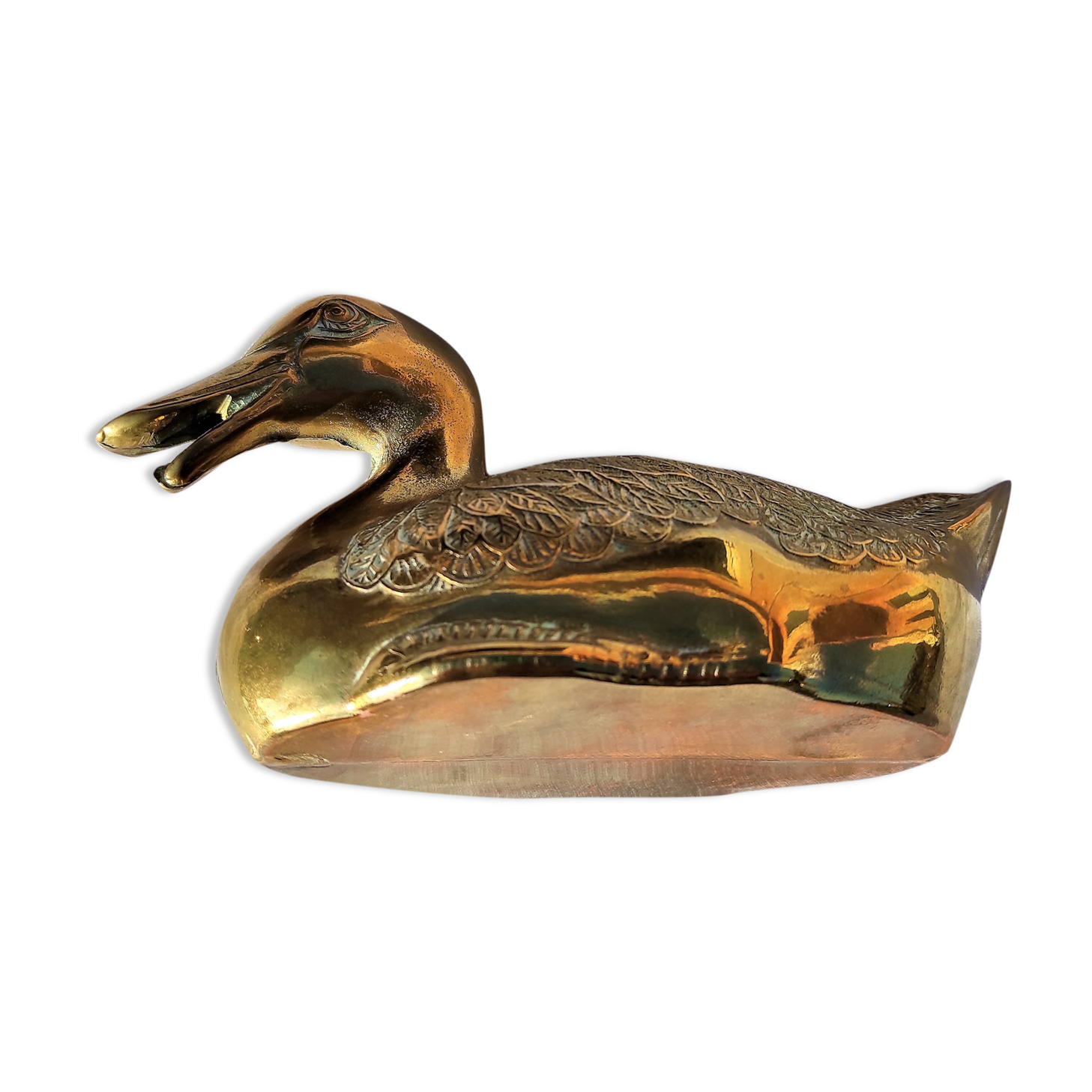 Vintage brass duck